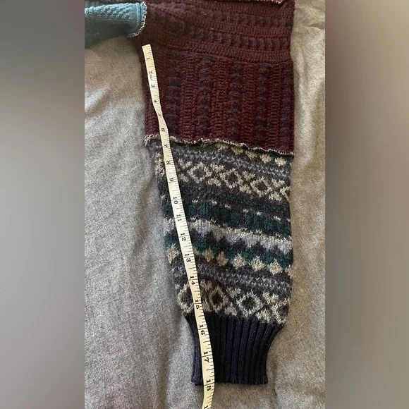 Urban Renewal Patchwork Vintage Crewneck Sweater in Plum, Purple & Teal - Picture 8 of 9